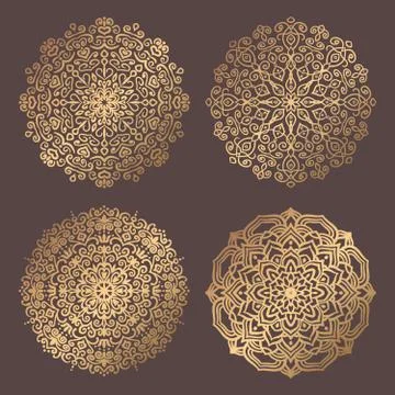 Mandala Vector Design Elements Collection Stock Illustration