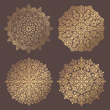 Mandala Vector Design Elements Collection Stock Illustration