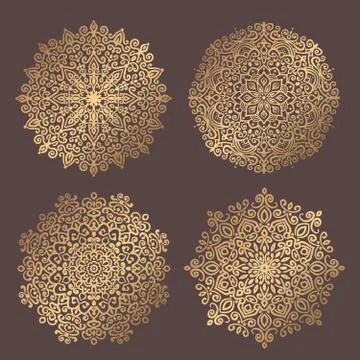 Mandala Vector Design Elements Collection Stock Illustration