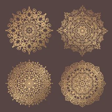 Mandala Vector Design Elements Collection Stock Illustration