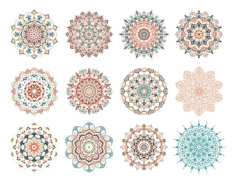 Mandala Vector Design Elements Collection Illustrazione stock