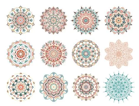 Mandala Vector Design Elements Collection Stock Illustration