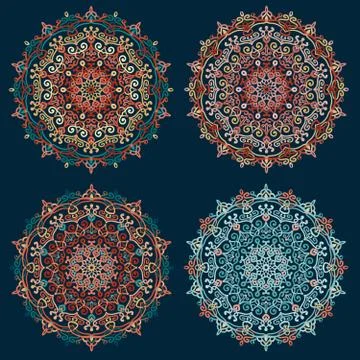 Mandala Vector Design Elements Collection Stock Illustration