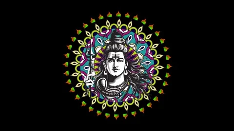 Mandala Vector Graphic Image and Lord Shiva Image . Stock Footage 301271081