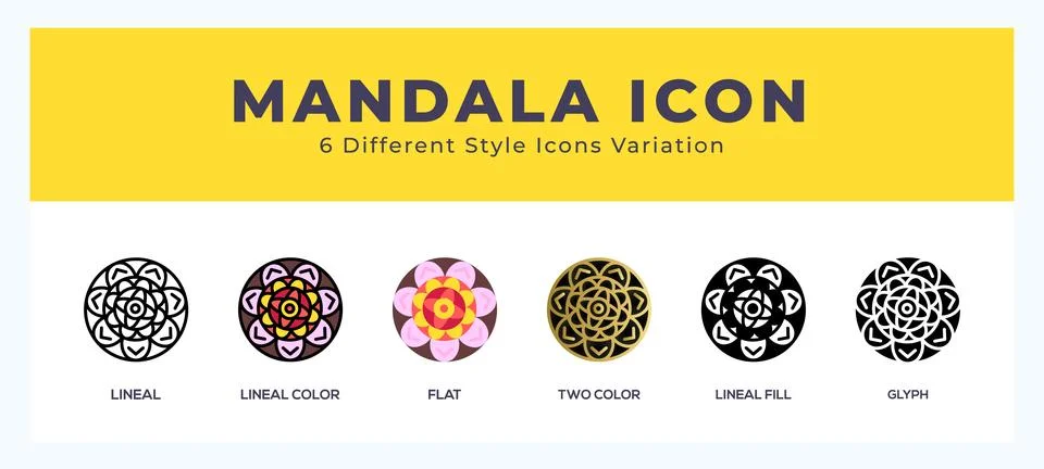Mandala vector icons designed. icon symbol set. Stock Illustration