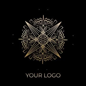 Mandala vector logo element. Ethnic ornaments luxury design. Stock Illustration