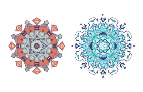 Mandala in a vector a pattern flat design element. Illustrazione stock