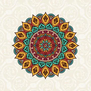 Mandala. Vintage decorative elements background Stock Illustration