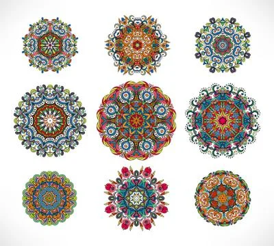 Mandala. Vintage decorative elements. Hand drawn background. Islam, Arabic Stock Illustration
