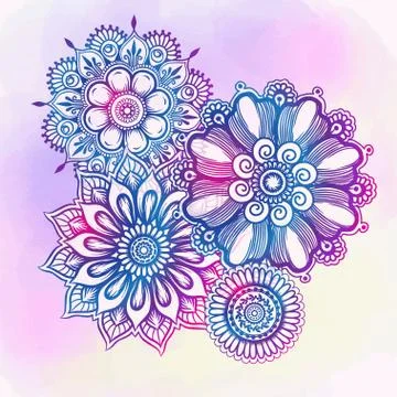 Mandala. Vintage round pattern. Hand drawn abstract background. Illustrazione stock