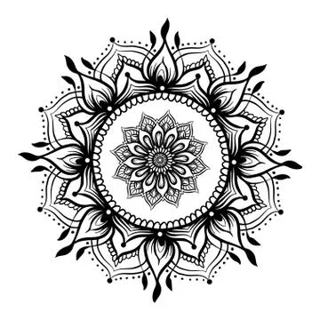 Mandala. Vintage round pattern. Hand drawn abstract background. Stock Illustration