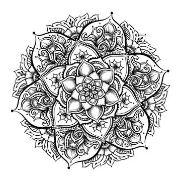 Mandala. Vintage round pattern. Hand drawn abstract background. Stock Illustration
