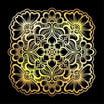 Mandala. Vintage round pattern. Hand drawn abstract background. Stock Illustration