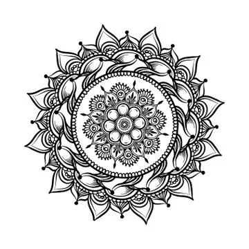 Mandala. Vintage round pattern. Hand drawn abstract background. Illustrazione stock