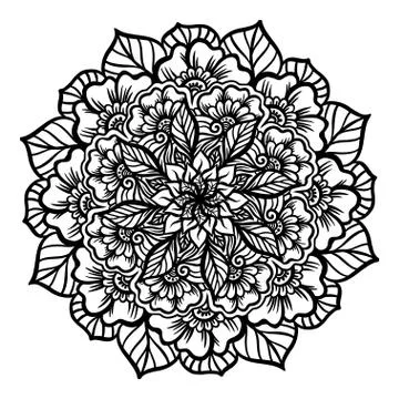 Mandala. Vintage round pattern. Hand drawn abstract background. Stock Illustration