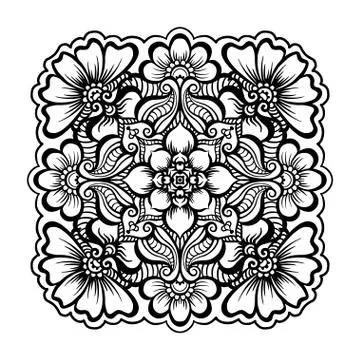 Mandala. Vintage round pattern. Hand drawn abstract background. Illustrazione stock