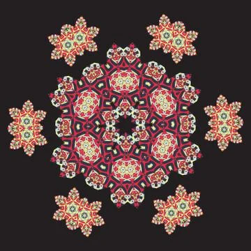 Mandala Wallpaper. Round frame Mandala. Circular Ornamental Pattern. Vintage 스톡 일러스트