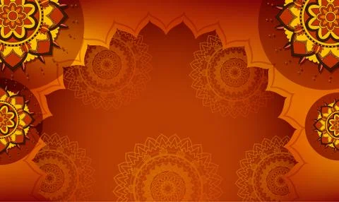 Mandalas pattern on red background Stock Illustration