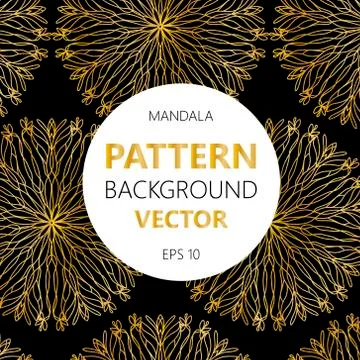 Mandalas pattern. Vintage decorative elements with mandala. Hand drawn mandal Stock Illustration