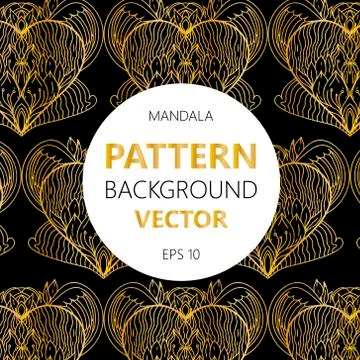 Mandalas pattern. Vintage decorative elements with mandala. Hand drawn mandal Illustrazione stock