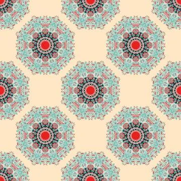 Mandalas.Seamless pattern. Vintage decorative elements.Vector illustration Stock-Illustration