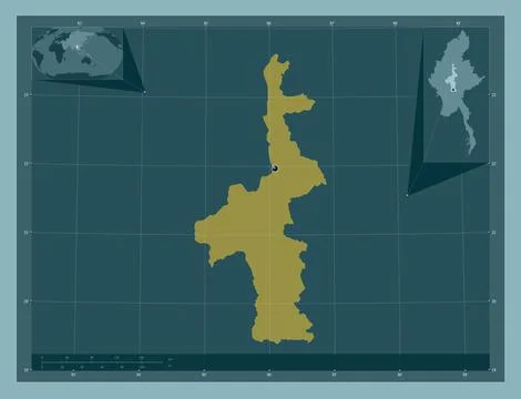 Mandalay, Myanmar. Solid color shape Stock Illustration