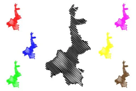 Mandalay Region map vector.... Stock Illustration