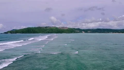 Mandalika Beach side tracking drone footage Stock Footage 226543951