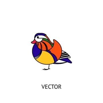 Mandarin duck bird icon Stock Illustration