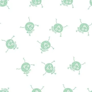 Mandarin fruit character glyph seamless pattern Stockillustratie