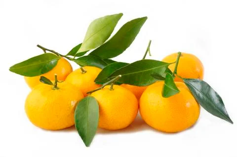 Mandarin fruit isolated on white Stock Photos