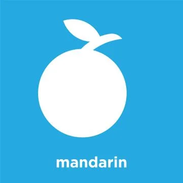 Mandarin icon isolated on blue background Stock Illustration