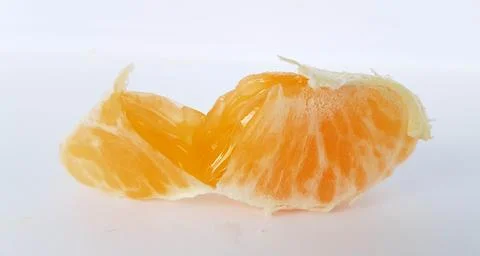 Mandarin isolated leaf slice Stock Photos