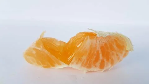 Mandarin isolated leaf slice Stock Photos