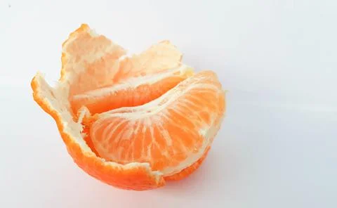 Mandarin isolated leaf slice Stock Photos