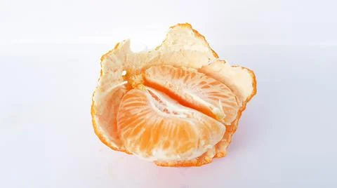 Mandarin isolated leaf slice Stock Photos