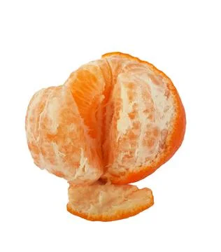 Mandarin isolated leaf slice Stock Photos