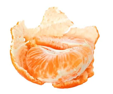 Mandarin isolated leaf slice Stock Photos