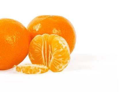 Mandarin isolated on white background Stock Photos