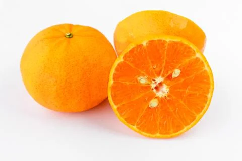 Mandarin orange fruit on white background - isolated Stock Photos