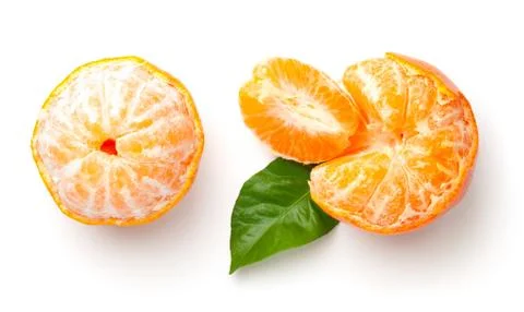 Mandarin Orange Isolated On White Background Stock Photos