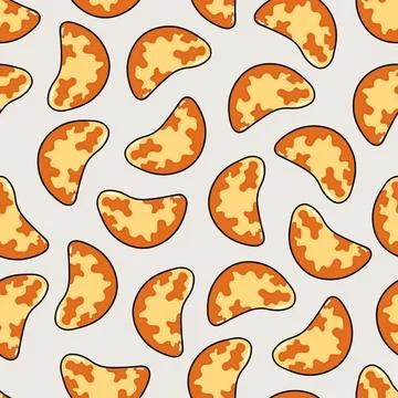 Mandarin orange segments creating seamless fruit pattern Stock Illustration