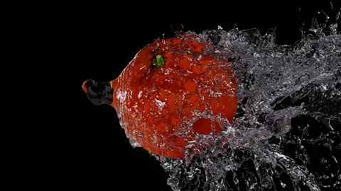 Mandarin Orange Splash on Black Background (Super Slow Motion) Stock Footage 146617559