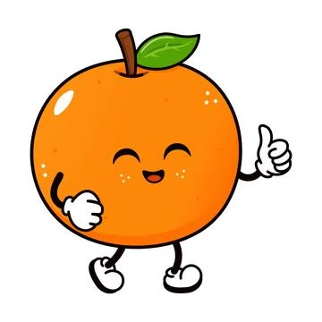 Mandarin Orange Thumbs Up Character Stock Illustration
