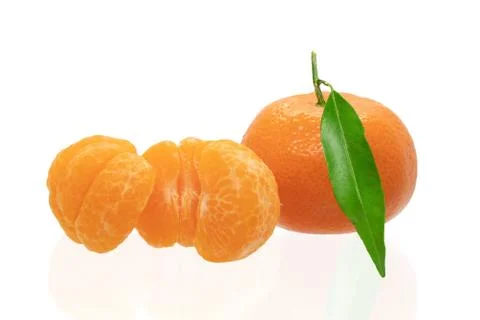 Mandarin oranges isolated on white background Stock Photos