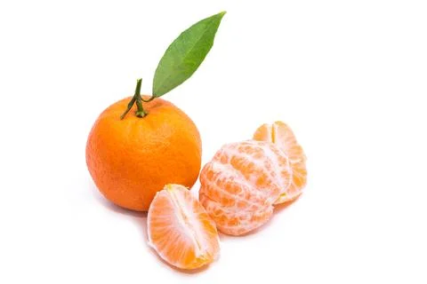 Mandarin oranges isolated on white background Stock Photos