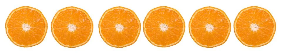 Mandarin slice on white background Stock Photos