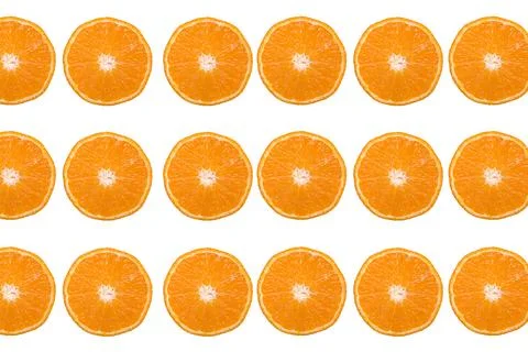 Mandarin slice on white background Stock Photos