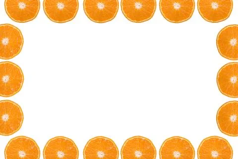 Mandarin slice on white background 写真素材