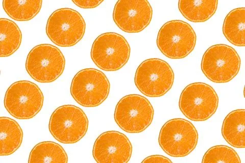 Mandarin slice on white background Stock Photos